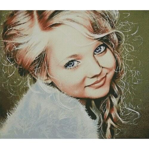 Cute Beautiful girl Embroidery Needlework Crafts14CT Counted Unprinted DIY Cross Stitch Kits Handmade Arts Wall Decor