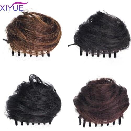 XIYUE Claw Clip In Hairpiece Extensions Synthetic High Temperature Fiber Chignon Fake Hair Ombre Claw Hair Messy Buns Updo Claw