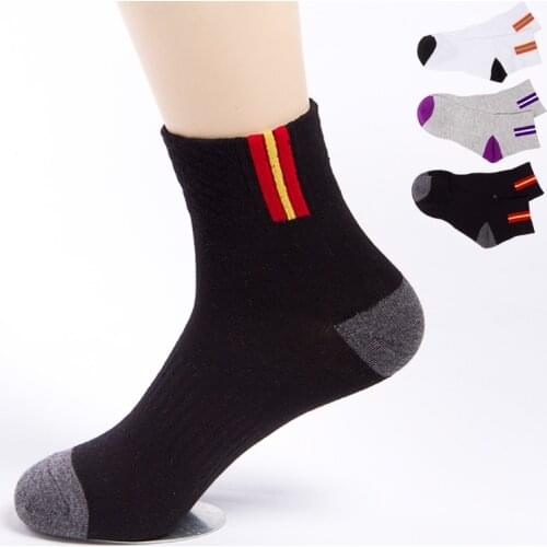 5Pairs New Vertical Stripes Socks Men Bicycles Cotton Socks Golf Socks Deodorant Sweat Cycling Sport Runing Basketball Socks