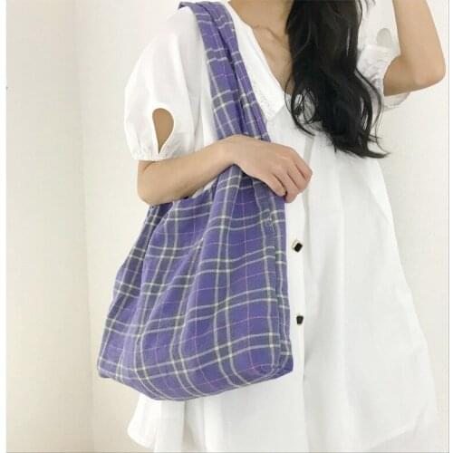 New Original Vintage Women Shoulder Bags Fashion Ladies Shopping Bag Retro Plaid Handbags Female Tote Casual Girl Handbag