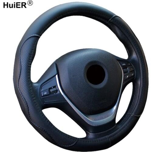 HuiER Auto Car Steering-wheel Cover High Steering Cover 5 Colors Anti-slip For 38CM/15" Steering Wheel Car Styling Free Shipping