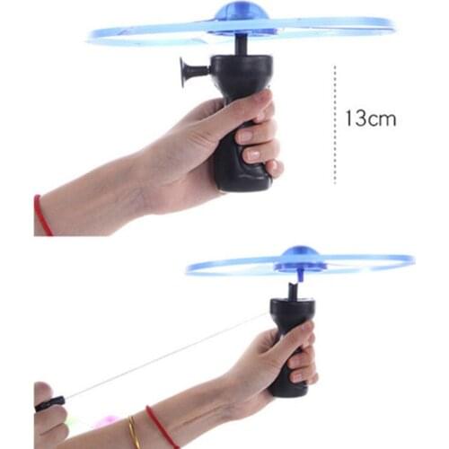 Hot Sale 1pc Fun Outdoor Sports Pull Line Saucer Toys LED Lighting UFO Parent-child Interaction Creative 7 Color Spin-off