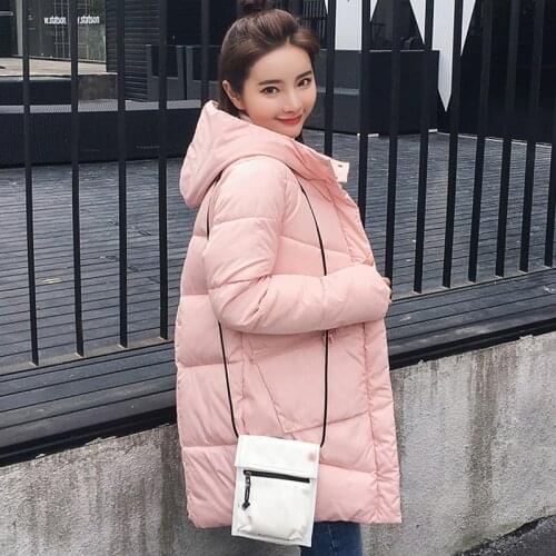 Parka Women Fad Winter Long Female Jacket Coats Plus Size Hooded Thick Cotton Padded Lining Solid Casual Womens Coat Outerwear