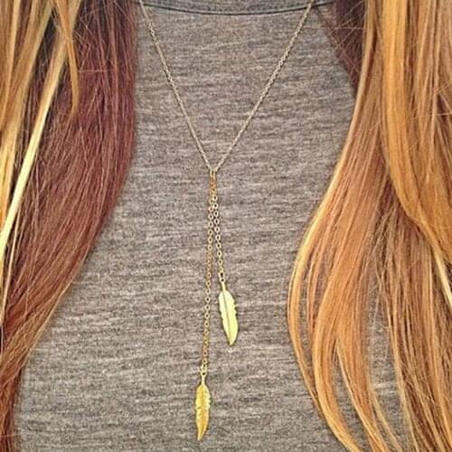 Simple Design Feather choker necklace women Pendant Necklace Hotsale Product Sufficient Gold and Silver Alloy Jewelry