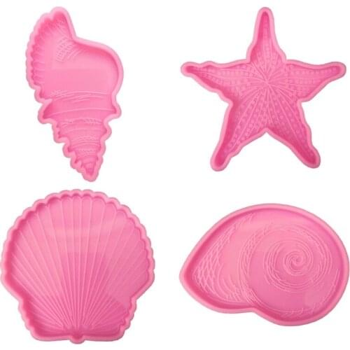 Diy Crystal Epoxy Silicone Mold Plum Round Conch Table Decorative Mirror Surface Silicone Mold Resin Coaster Placemat