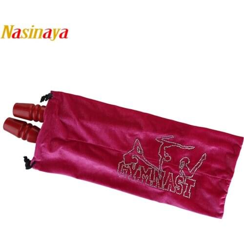 Rhythmic Gymnastics Stick Bag 24 Colors RG Professional Protection Velvet Fabric Accessories Three Gym Girl Rhinestone