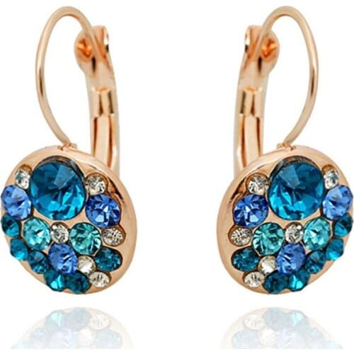 Modyle 2020 High Quality 4 Colors Round Stone Zircon Earrings Fashion Jewelry Best Gift For Woman Bijoux