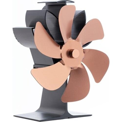 SF505G 6 Blades Stove Fan Newly Designed Heat Powered Stove Fan Larger Air Flow Auto-sensing Fireplace Fan Eco Friendly