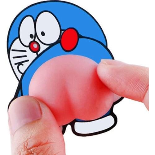 Cute 3D Cartoon Car Door Anti-collision Rubber Strip Car Protection Sticker Funny Side Rearview Mirror Bumper Sticker Soft Butt