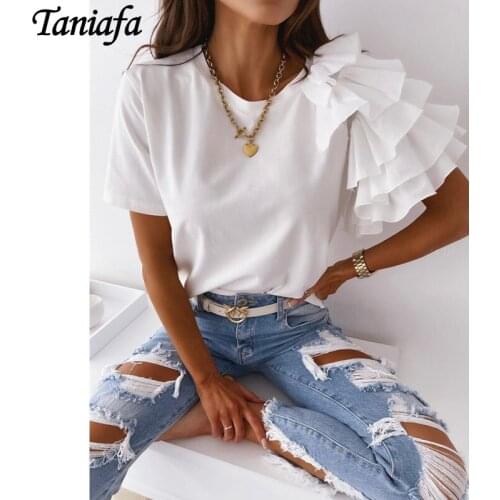 TANIAFA Women's Ruffle Shirts