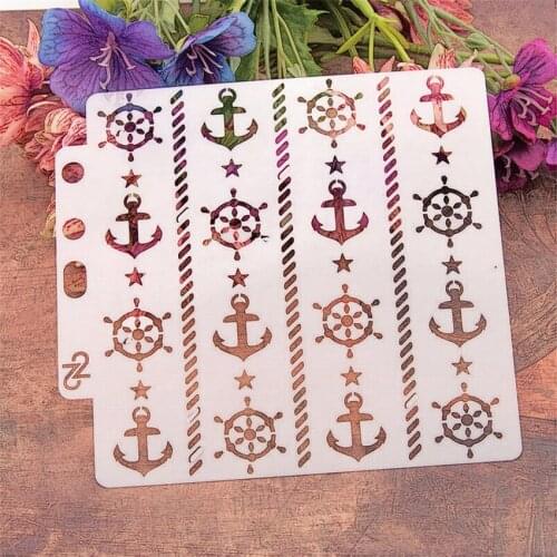 14.1*13 rudder scrapbook stencils spray plastic mold shield DIY cake hollow Embellishment printing lace ruler Easter