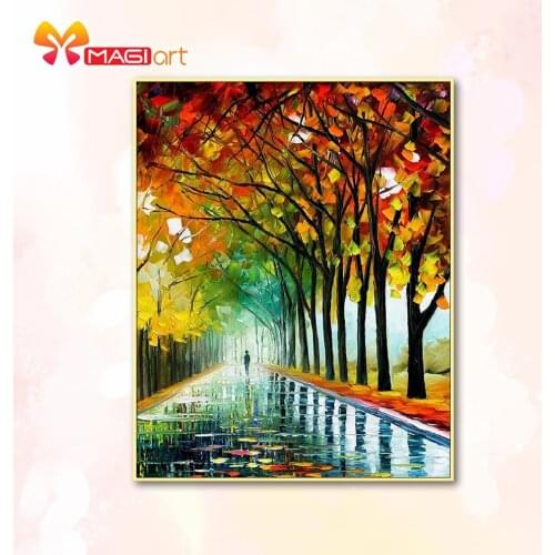 Cross stitch kits Embroidery needlework sets 11CT water soluble canvas patterns 14CT Road scenery-NCMS060