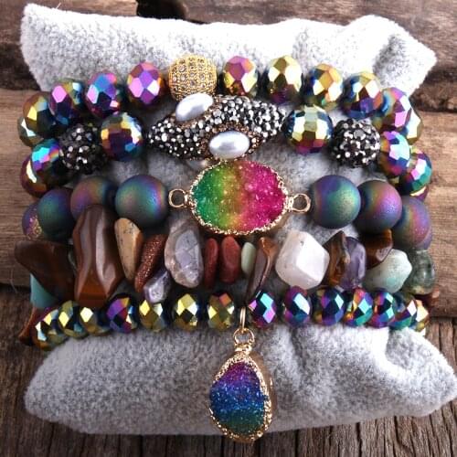 RH Fashion New Designer Boho Bracelet Set Natural Stone 5pc Beaded Bracelets Sets For Women Jewelry Gift Drop Shipping