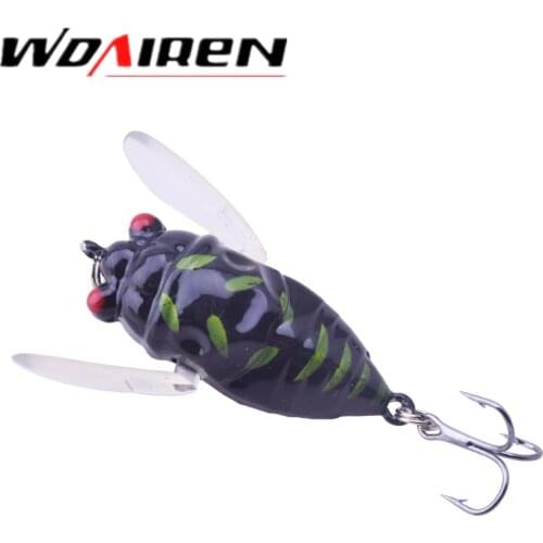 1Pcs Perch Insect Bait 6g 4.7cm Fishing Lure Treble Barb Hook Fishing Tackle Artificial floating Bait Fishing Accessories