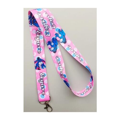 1 pcs Popular cartoon Eeyore pink Lanyard Key Chains Neck lanyard Gifts Party Favors