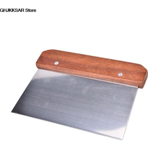 1x Stainless Steel Scraper Wood Handle Pastry Chopper Baking Pasta Spatula Pastry Dough Scraper