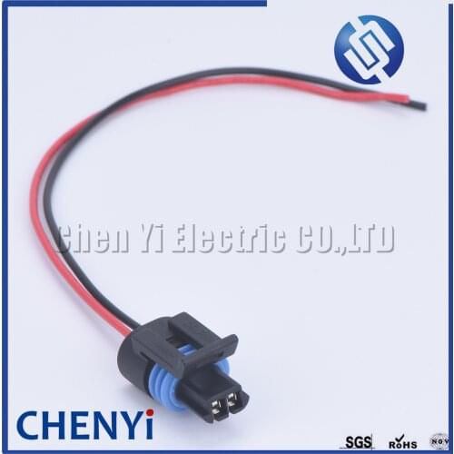 2 Pin/Way Manifold Intake Air Temp IAT MAT ACT Sensor Car Connector Plug With Pigtail For GMC Delphi 12162197 with 20cm 20AWG