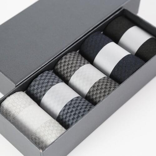 2020 Hot Sale Mens Business Casual Dress Socks Black 10 Pairs High Quality Bamboo Fiber Socks For Man Gift Plus Size 39-46