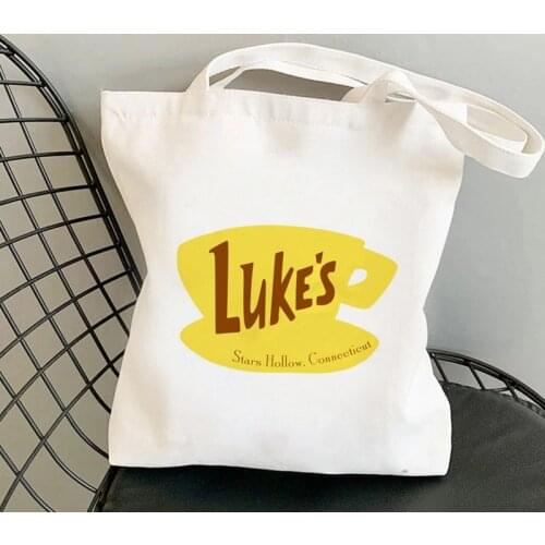 2021 Shopper Gilmore Girls Lukes Printed Tote Bag women Harajuku shopper handbag Shoulder shopping bag Lady Canvas Bag