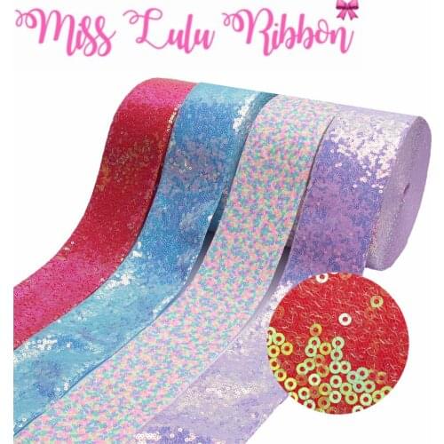 3"75mm Shiny Cutting Sequin Ribbon Colorful Red Blue Purple DIY Wedding Party Decor Hair Bowknows Making 25yards/roll