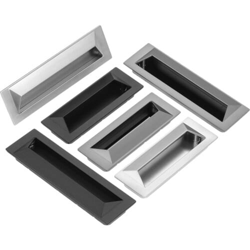 96/128MM Embedded Stealth Door Handle Slotted Drawer Cupboard Wardrobe Hidden Door Handles Sliding Door Pull Furniture Handles