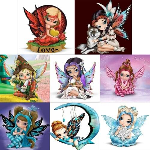 Full Round Drill 5D Diamond Painting DIY Big Eyes Doll Cartoon Picture Home Decoration Gift Hanging Painting Diamond Painting