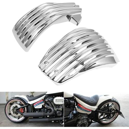 Black/Chrome ABS Battery Side Cover Fit For 2018-2020 Harley Softail M8 Breakout Fat Boy FXDR