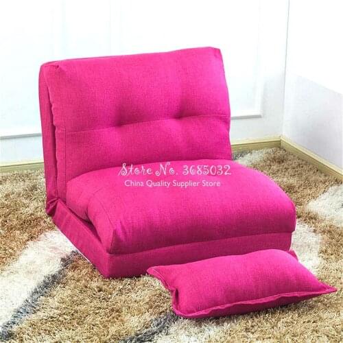 Cheap Creative Folding Lazy Sofa with Pillow Living Room Fabric Sofa Bed Simple Dormitory Single Small Sofa Apartment Floor Sofa