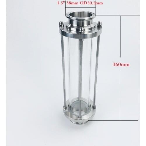 Long Style 1.5"(38mm)OD50.5 High Quality Flow Sight Glass Dioptr Length 360mm Sight Glass Tower SS304 Sanitary Fitting