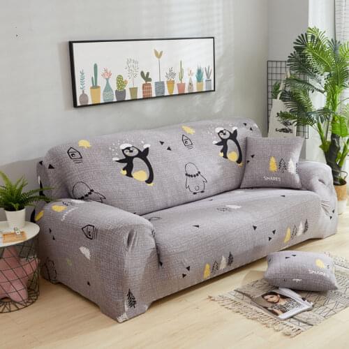Elastic Plain Floral Printing Milk Silk Sofa Cover Stretch for Living Room Couch Cover Chair Protector 1/2/3/4 Seat F8488