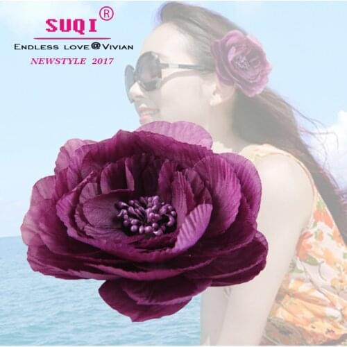 Fashion Peony Flower Brooch Hair Clip DIY Headdress Hair Accessories For Bridal Wedding Free Shipping