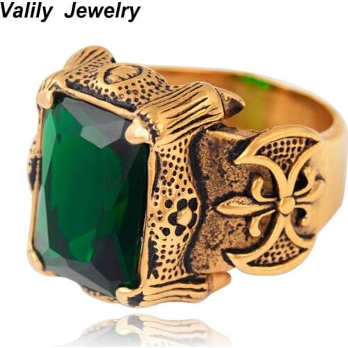 EdgLifU Men Ring Gold/Silver+Black Vintage Dragon Claw Rings for Women Gothic Stainless steel Punk Punk Biker Male gift