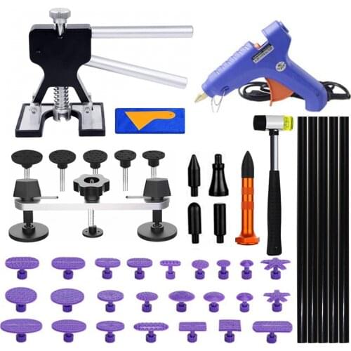 Furuix Auto Body Paintless Dent Removal Tools Kit Dent Lifter Bridge Puller Set For Car Hail Damage And Door Dings Repair