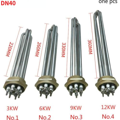 DN40 Hexagon Thread Heaters Electric Heater Heating Element for Solar Water Tank AC220V 3KW 6KW 9KW 12KW