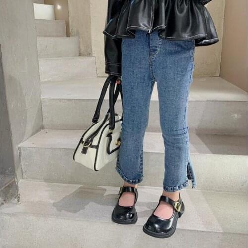 2021 new arrival girls boys denim long pants autumn fashion kids jean pants 2-8 years WS9