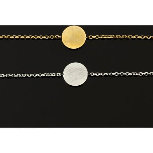 Wholesale 10piece Minimalism Stainless Steel Charm Bracelet Women Geometry Round Disc Coin Moon Jewelry Gifts Pulseira Feminina