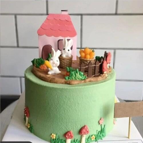 Easter Bunny Cake Decoration Cake Topper Party Dessert Rabbit Animal Ornaments Decor Birthday Party Baby Shower Baking Supplies
