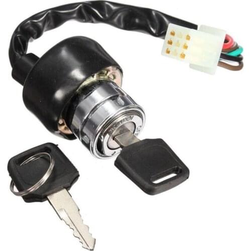 Beler Car Motorcycle Ignition Switch 3 Position 6 Wire With 2 Keys fit for Harley Bobber Scooter Chopper Kawasaki ATV Go Kart