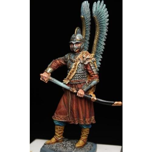 Polish Winged Cavalry Figurines Tin Metal Ancient Soldier Miniature Model Medieval Masked Helmet Knight Ornament Home Decoration