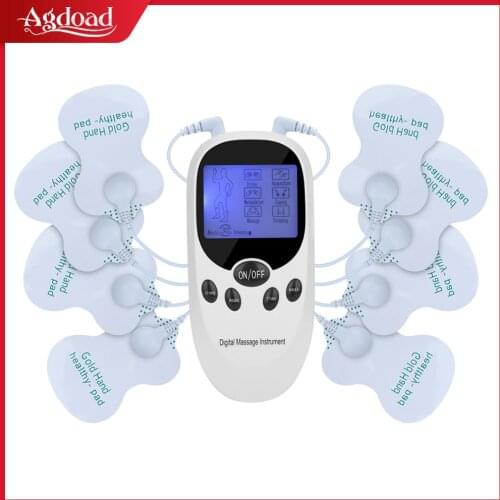 Pro EMS Tens Machine Digital Therapy Full Body Massager with Double Electrode Pads Pain Relief Electric Pulse Muscle Stimulator