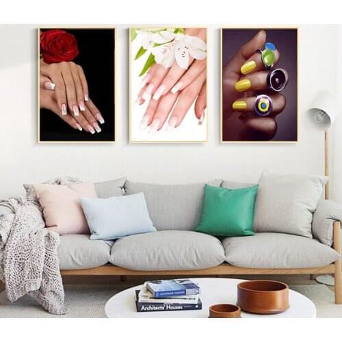 Modern Nail Salon Colorful Home Decor Wall Art Nordic Canvas Painting Figure Print Poster Girl Bedroom Living Room Picture