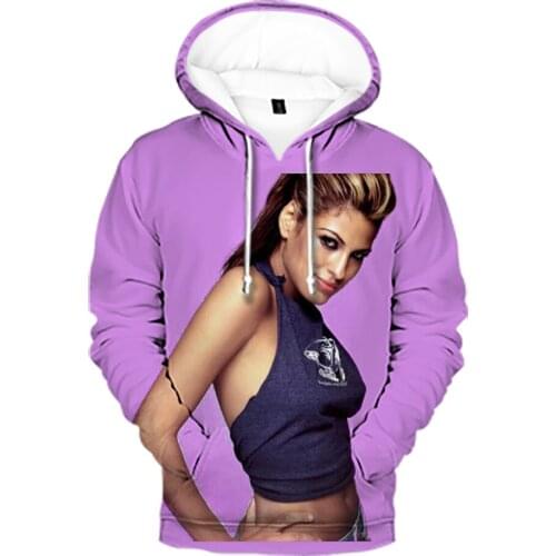 Personality Famous actors Eva Green 3D Hoodies Sweatshirt Fashion Men Women Spring Autumn Sportswear Cool Printed Eva Green Tops