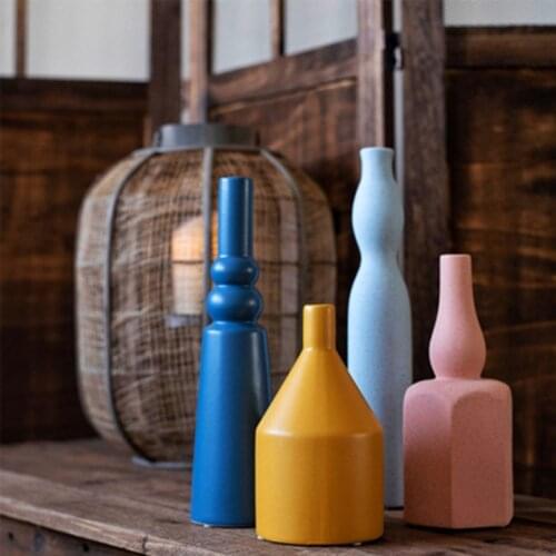 Vase Decoration Home DecorVases Flower Pot Morandi Color Vintage Decor Ceramic Vase Decoration Decoracions декор ваза Цветы