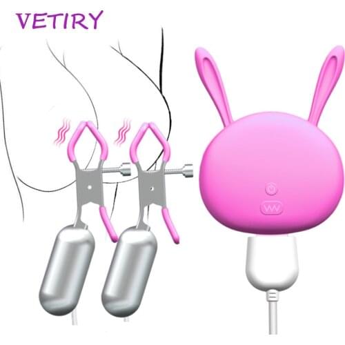 Nipple Vibrator Nipple Clamp for Women Adult Sex Toys Breast Massage Remote Control Clitoris Stimulator USB Charging 10 Speeds