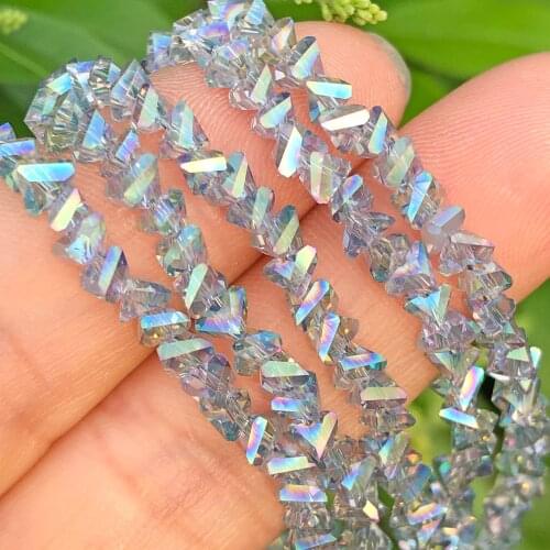 High Quality AB Bue Multicolor Triangle Glass Beads Rondelle Austria Crystal Loose Spacer Beads For Jewelry Making DIY Earring