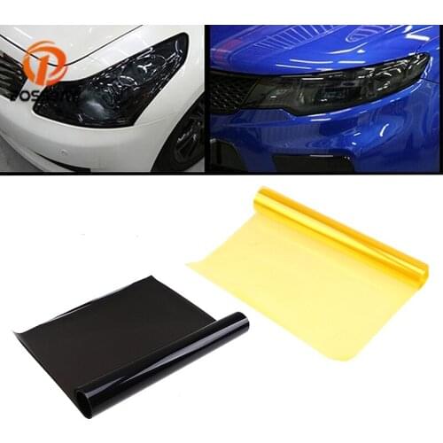 POSSABY 30*120cm 30*180cm Automobiles Car Light Headlight Taillight Tint PVC Film Sticker Fog Light Yellow Black Sheet Stickers
