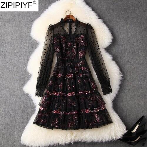 2020 Summer Mini Dress Women Floral Embroidery Dress Long Flare Sleeve V-Neck Slim Mesh Dress Ladies Casual Dresses Vestidos