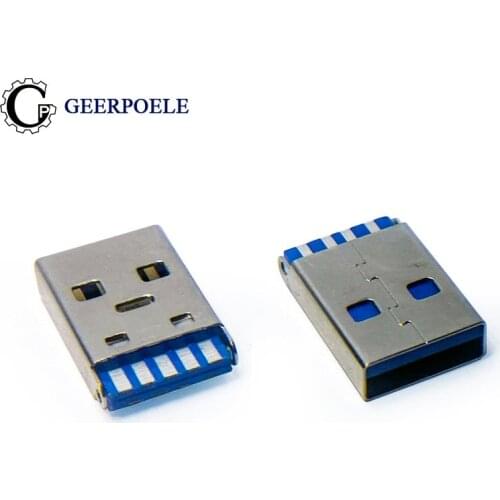 10 pcs/lot USB3.0-AM 9Pin 30V 2A USB Connectors Jack Tail Male Plug Sockect Electric Terminals