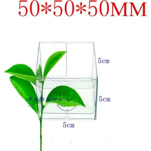 100pcs 5*5*5cm Transparent Clear Gift Candy Box Square PVC Chocolate Bags Boxes Wedding Favor Party Event Decoration