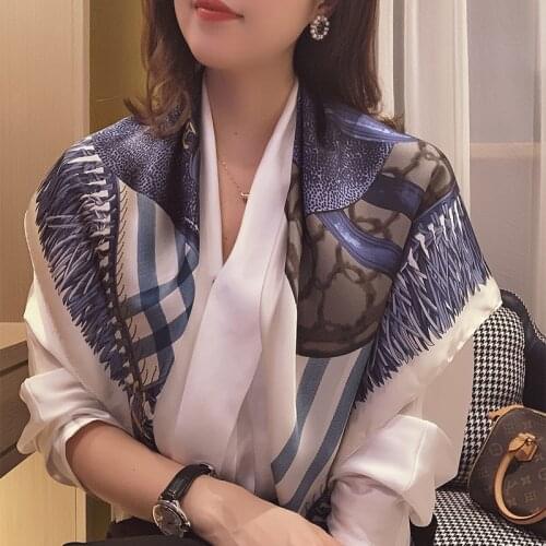 2021 new spring women scarf quality shawl silk fashion scarf headscarf beach sunscreen bag headscarf scarf 90cm*90cm